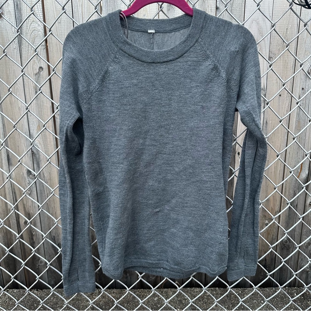 Lululemon Sit In Lotus sweater, worn, grey, tag removed